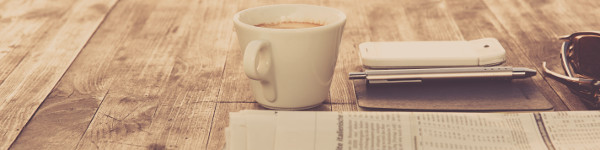 Picture of newspaper and coffee