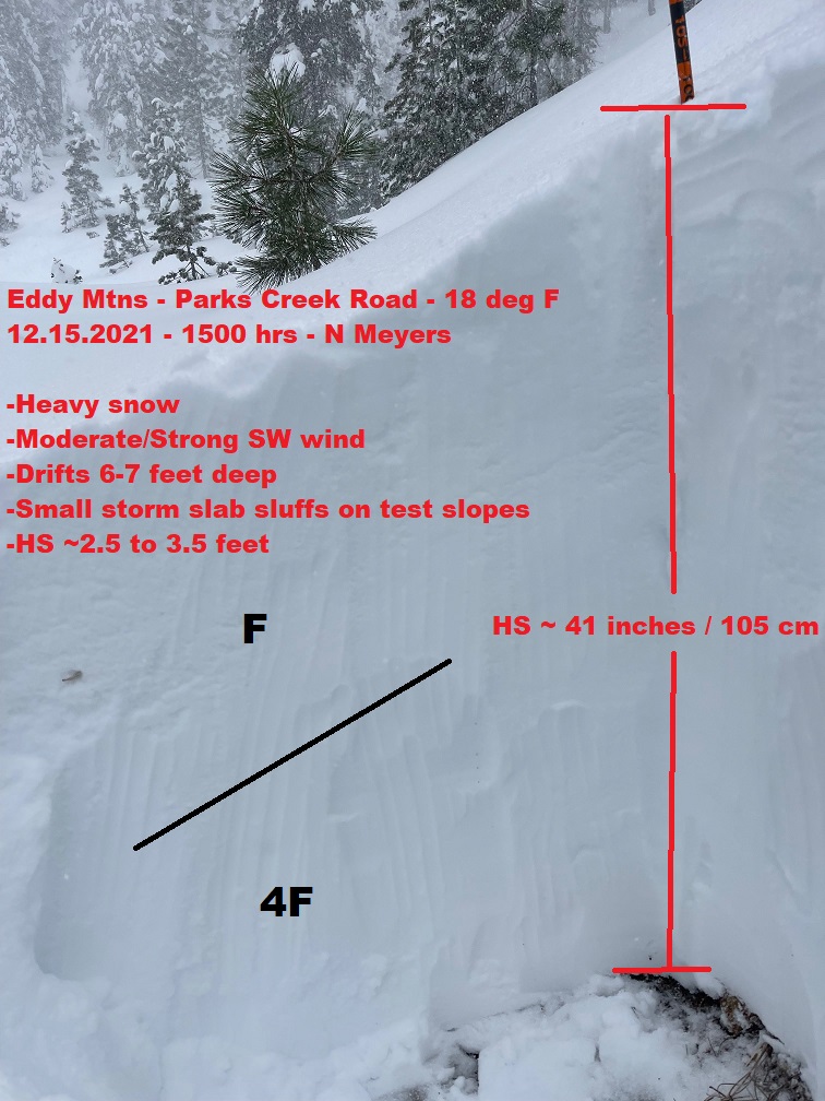 Snowpit dug at 6,500 feet off side of road