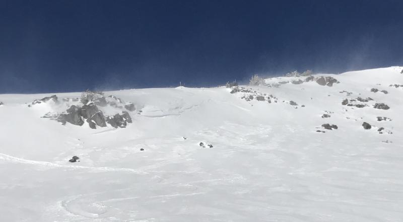 1 of 3 small natural wind slab avalanches observed in Sun Bowl on 12/03/17