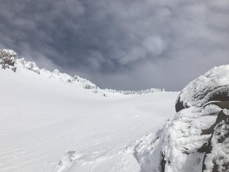Rime ice on Redbanks and in the Trinity Chutes