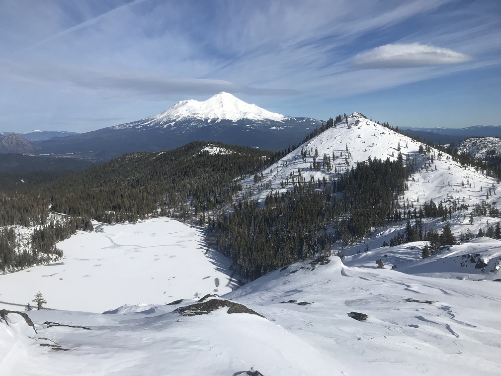 Castle Lake below, photo taken from Middle Peak