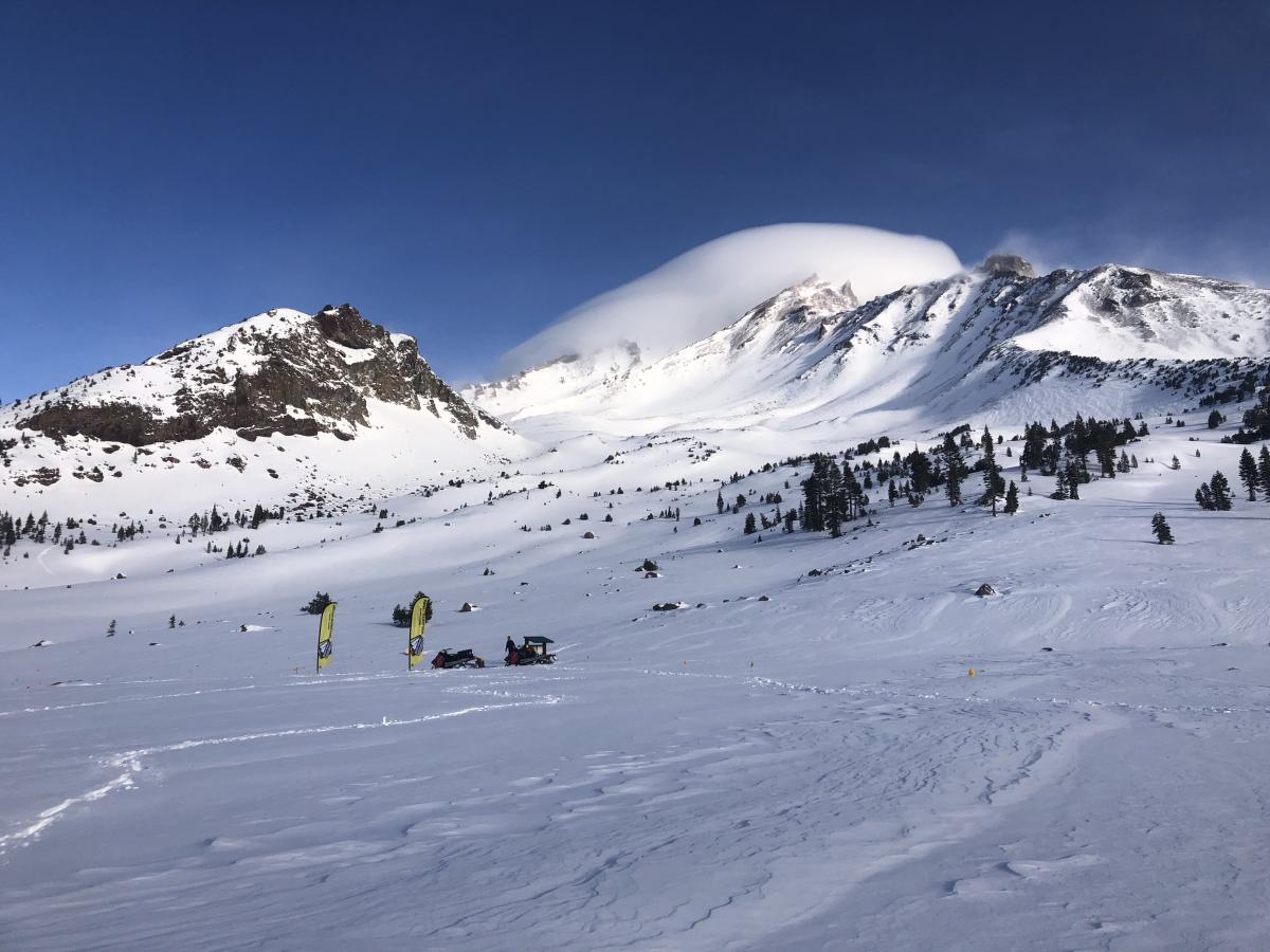 The Old Ski Bowl from upper parking lot. Strong northwesterly winds in the morning then calm to light winds in the afternoon. 