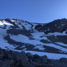 Avalanche Gulch route from Lake Helen. 