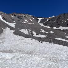 Looking up towards the Red Banks from Lake Helen.