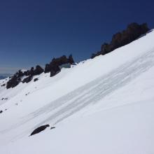 An old loose wet slide off the easterly aspect of Casaval Ridge