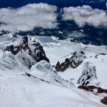 Looking down the Trinity Chutes