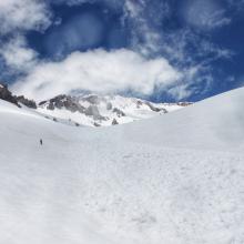 looking up at the avalanche