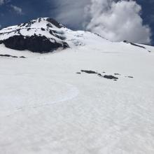 Looking up the Hotlum Glacier