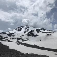 Looking up at the Bolum Glacier. (Hotlum/Bolum climbers route lookers left)