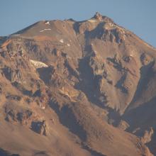 Summit and Konwakition Glacier area photographed from McCloud Chevron station.