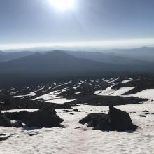 Patching the snow together. 9,000 feet