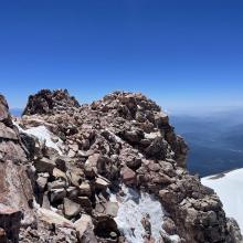 The summit of Mount Shasta 14,179 feet 