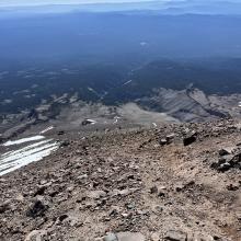 Looking downhill from UFO Rock