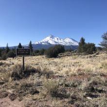 North side of Mount Shasta from intersection of Military Pass and 97