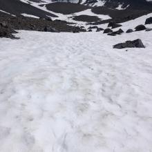 Looking up towards Lake Helen from 9500 feet. 