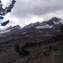 Hiking into the spring and view of the Clear Creek Route