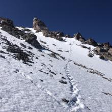 Looking towards the Rabbit Ears from the top of the step. 