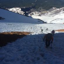 Redbanks area, looking dowhill into Avalanche Gulch 7.23.16