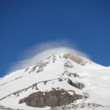 windy conditions and the upper mountain