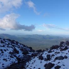 multiple open water sources can be found at the standard high camp between 10,200-10,400ft