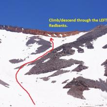 Photo 7/18, the left chute is the best to get through Redbanks currently.