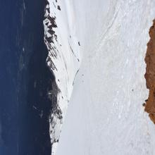 Looking down Avalanche Gulch from Redbanks