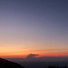 Sunset with the smoke plume from the Badger/Humbug Fire