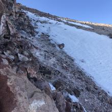 The upper Bolam chute traverse