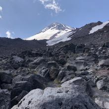 Looking up from camp