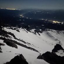 Looking back at 10,300 traverse from base of Hour Glass