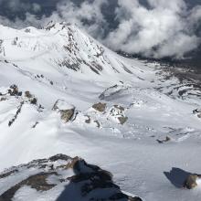 looking at Shastina and down the Whitney Glacier