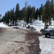 Bunny Flat trailhead looking downhill, 3.25.21