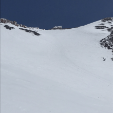 Looking straight up the ramp to the thumb