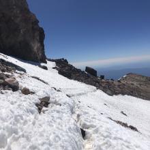 Snow patch on the summit plateau.