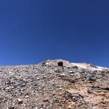 Looking up towards UFO Rock from ~12,000 feet. 