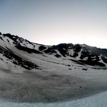 The view towards the Heart and the Red Banks from Lake Helen at 5 am.