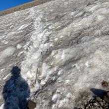Snow patch at 10,500 feet. 