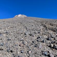 Scree climbing, bring your trekking poles! 