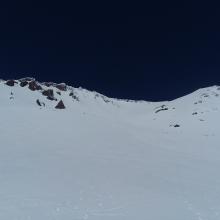 Looking up Avalanche Gulch from Lake Helen 10,400 feet