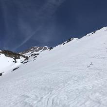 Snow filed above Cascade Gulch. 