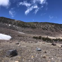 A few camping sites in the basin itself