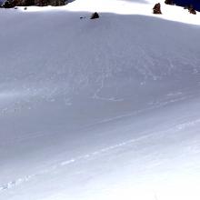 Rollerballs forming on south aspect 8,600 feet lower Casaval Ridge