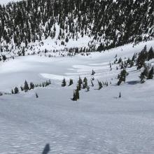 Old debris pile below the north slopes of Gray Butte from 04.09.2023