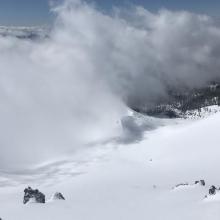 Powder bowl. Above treeline conditions