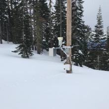 Old Ski Bowl weather station holding strong