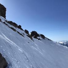 below the rock spine looking back  