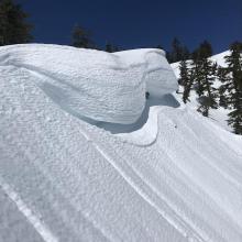 Drooping northeast facing cornices