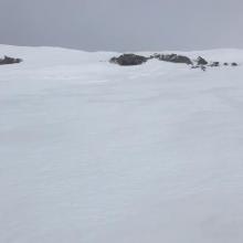 ice glaze and wind effected snow 