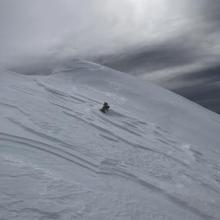 wind textured surfaces found above treeline on a southwest slope