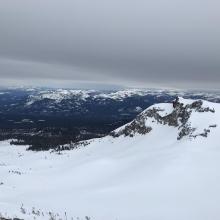 Green Butte with ominious overcast sky